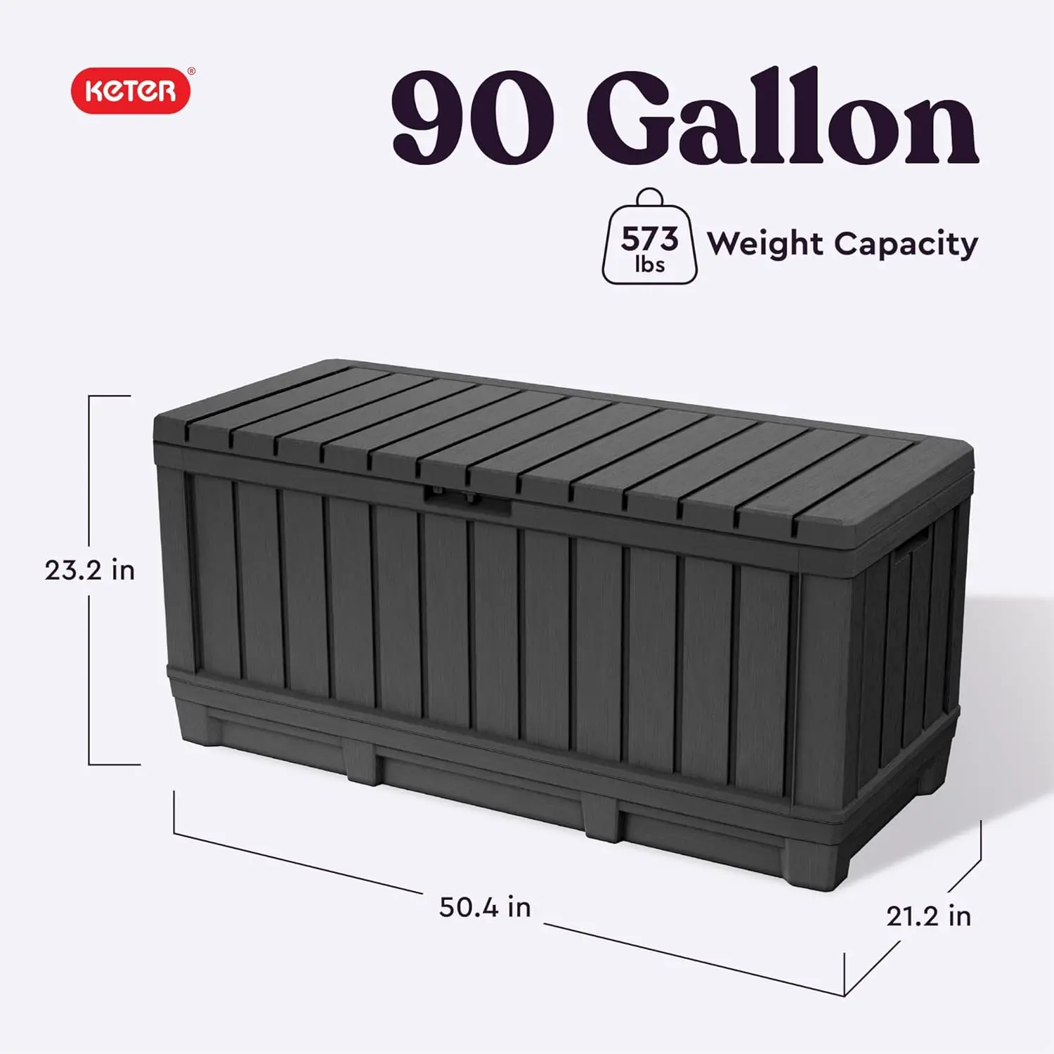 92 Gallon Resin Deck Box-Organization Storage for Patio Furniture Outdoor Cushions Throw Pillows Garden Tools and Pool Floats