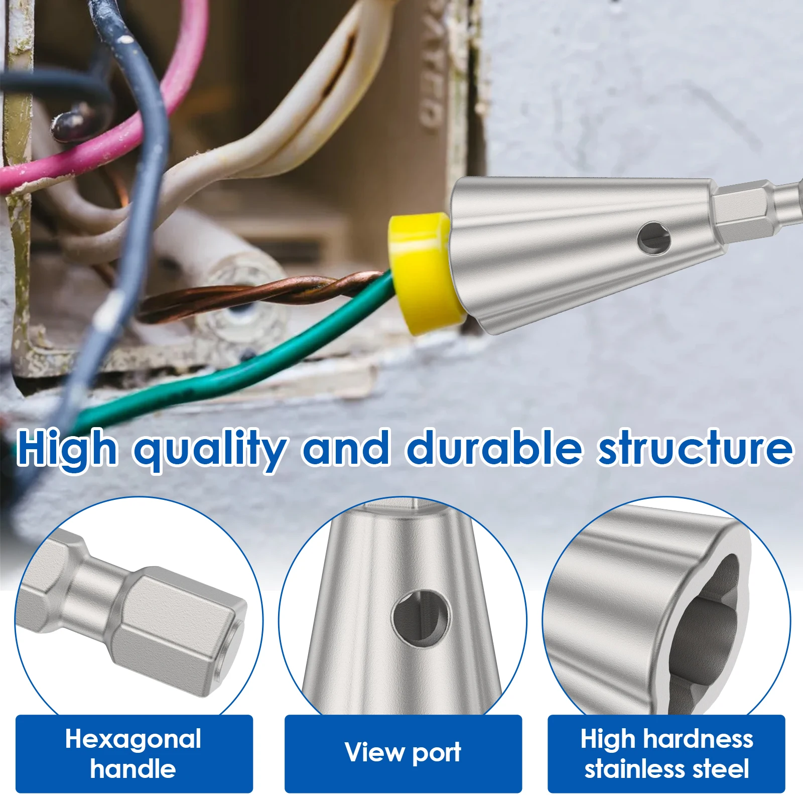 2/4Pcs Wire Stripping Twisting Tool Stainless Steel Wire Twister Connector 6mm Hex Shank Automatic Electric Drill Driver Cable