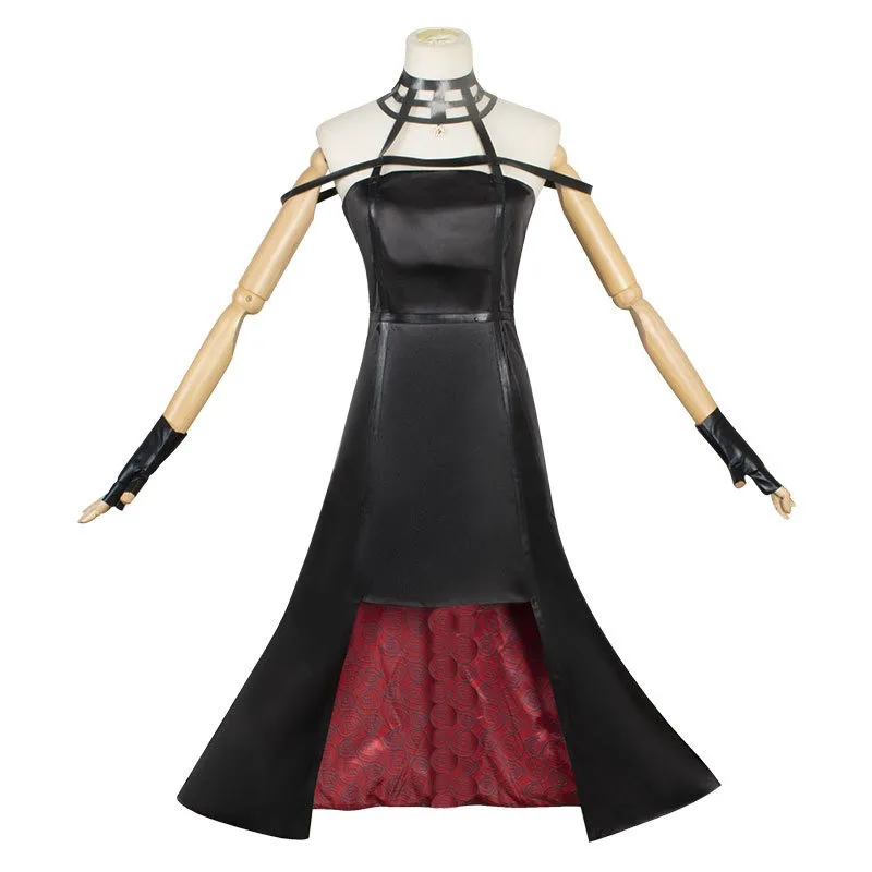 

Аниме Yor Forger Косплей Костюм Повязка на голову Эластичные чулки до бедра Колготки Высокие парики Серьги Платье Хэллоуин Полный для Comic Con