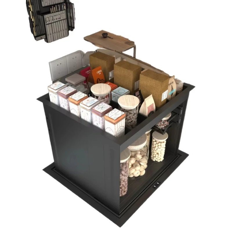 سلة ذكية أنيقة قابلة للسحب لتخزين النبيذ مع درج خزانة النبيذ الزاوية لتخزين المطبخ القابل للسحب