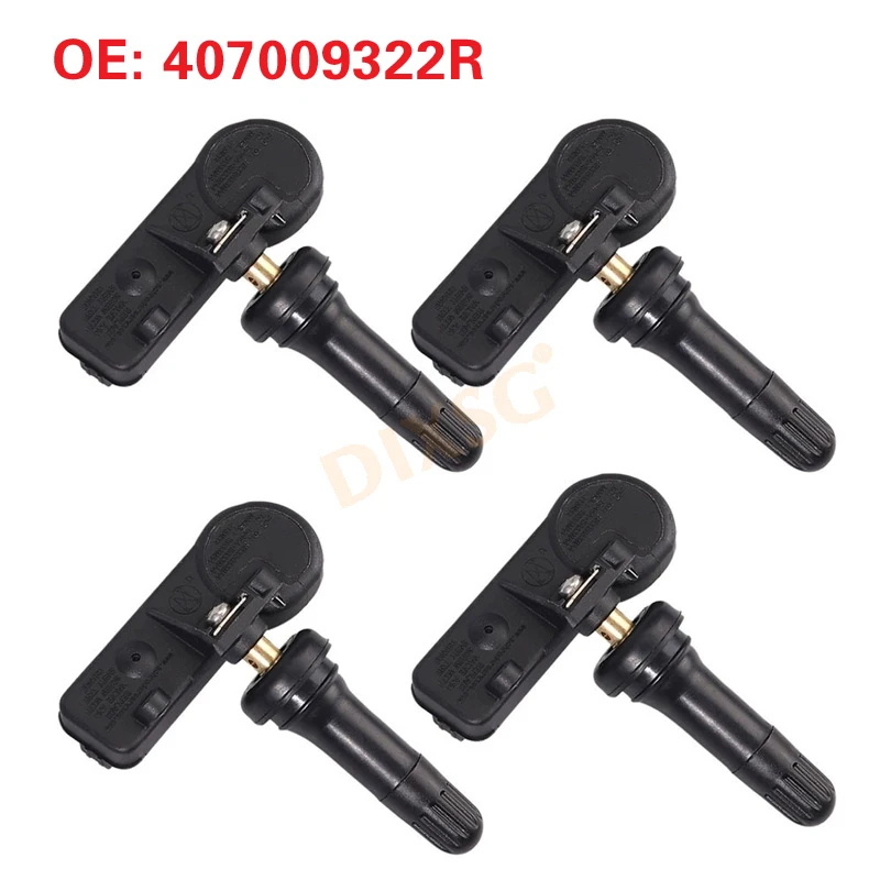 4 pezzi 407009322 R 40700-9322R TPMS Sensore di pressione dei pneumatici adatto per OPEL MOVANO VIVARO 2014 2015 2016 VAUXHALL per RENAULT CAPTUR R