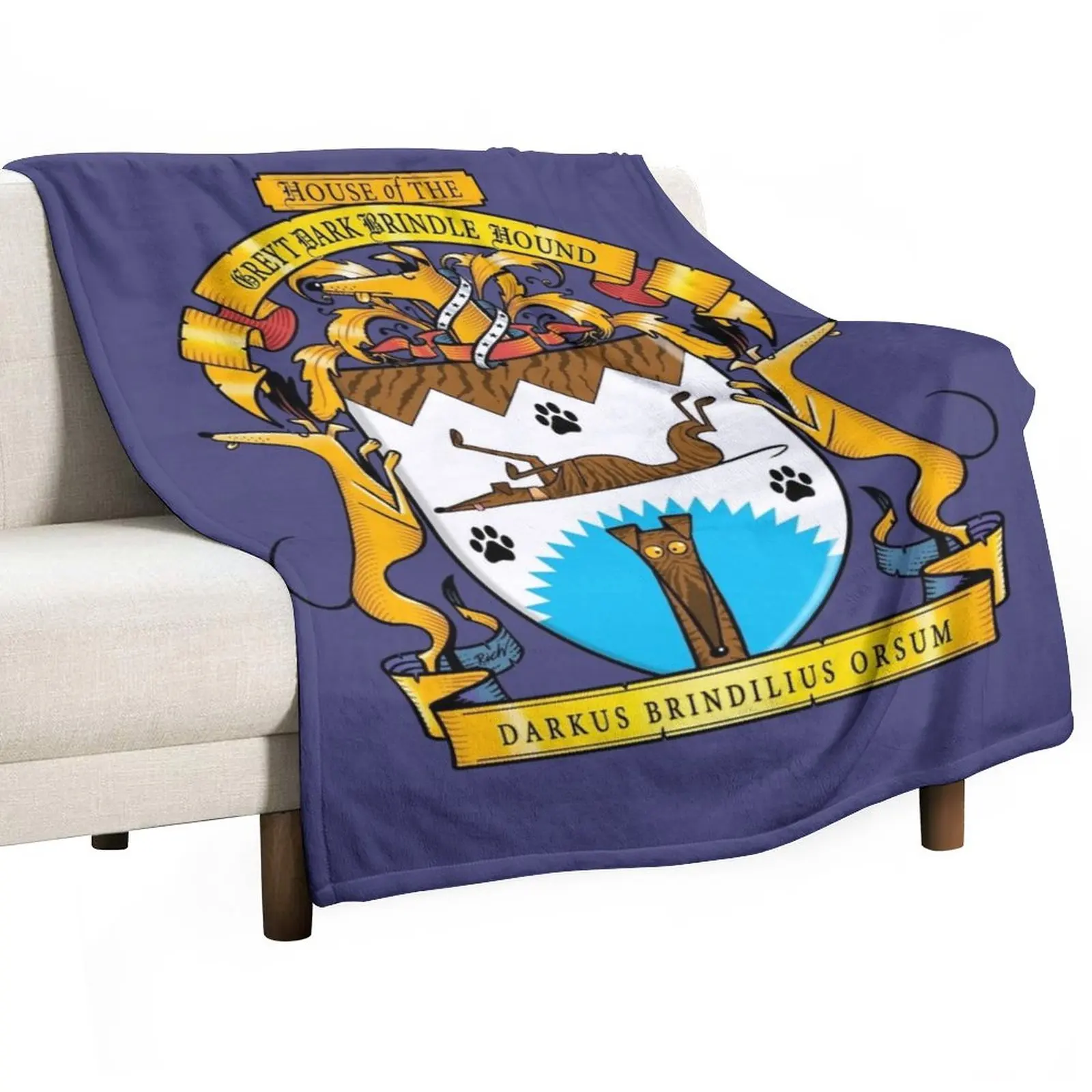 

Greyhound Heraldry: Greyt Dark Brindle Hound Throw Blanket Baby Retros cosplay anime Picnic Blankets