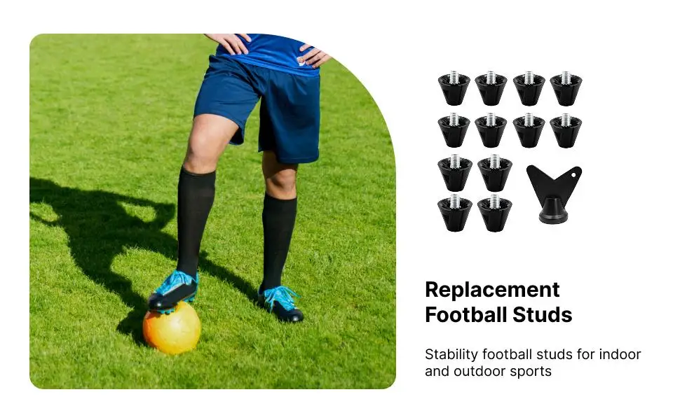 

12 Pieces Football Shoe Spikes 13 mm 16 mm Sturdy Turf M5 Threaded Soccer Shoe Spikes for Sports Athletic Sneakers Training