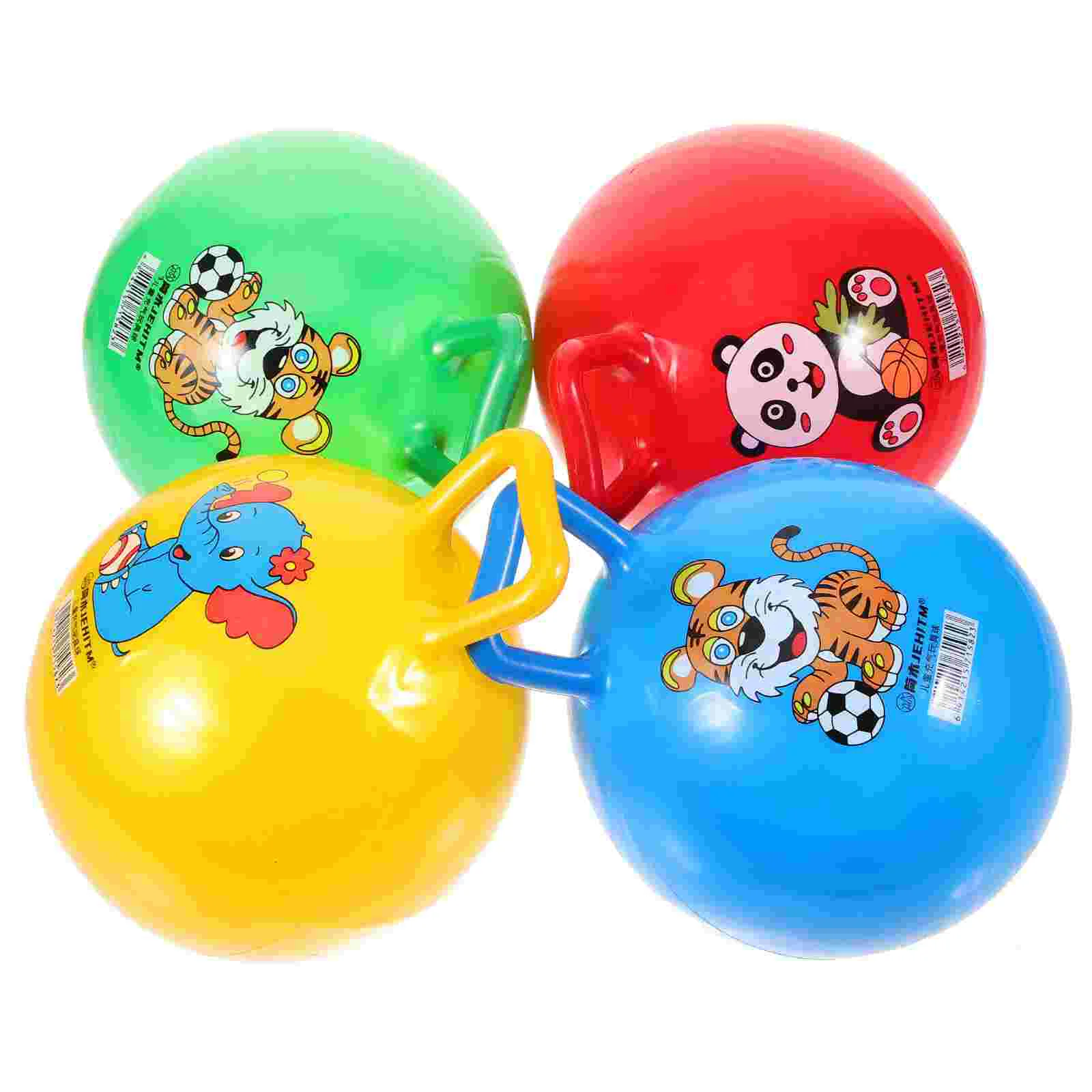 4pcs Bouncing Ball Inflatable Exercise Ball Jumping Ball Fitness Balance Jumping Toy for Kindergarten Children (Random Color)