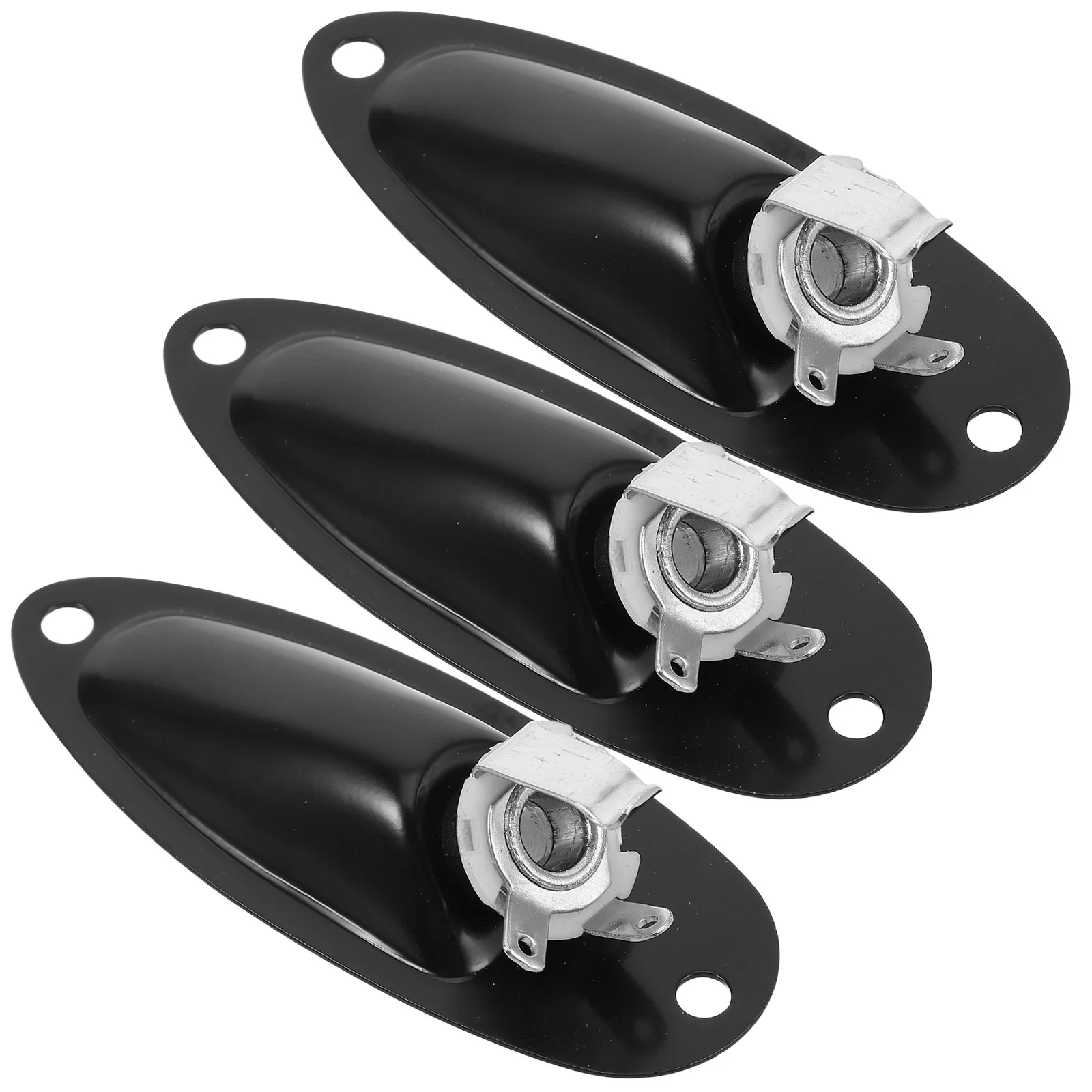 

3pcs Electric Guitar Socket Plate Boat Style 6.35Mm Output Finish Pickup Connection Guitar Hardware Replacement Parts
