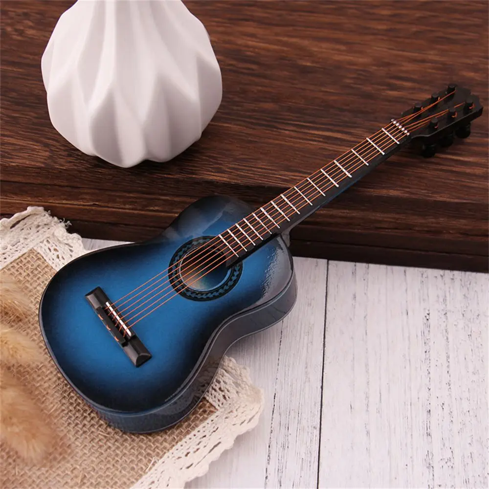 

Model With Display Stand Dolls House Miniature Guitar Desk Decor Guitar Ornaments Guitar Scale Model Acoustic Guitar Toys
