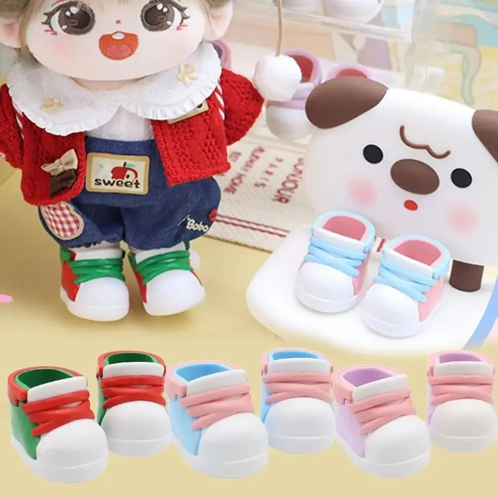 Play House Dress Up 4.2cm 20cm Cotton Doll Shoe PVC Shoes Doll Hand-made Doll Sneakers Mini DIY Mini Doll Shoes Kids Gifts