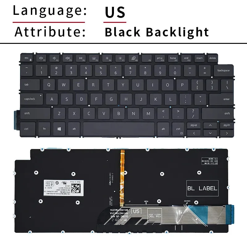 Clavier Dell Latitude 7480 7490 AZERTY – Hors Service, Pour Pièces Détachées Ou Réparation