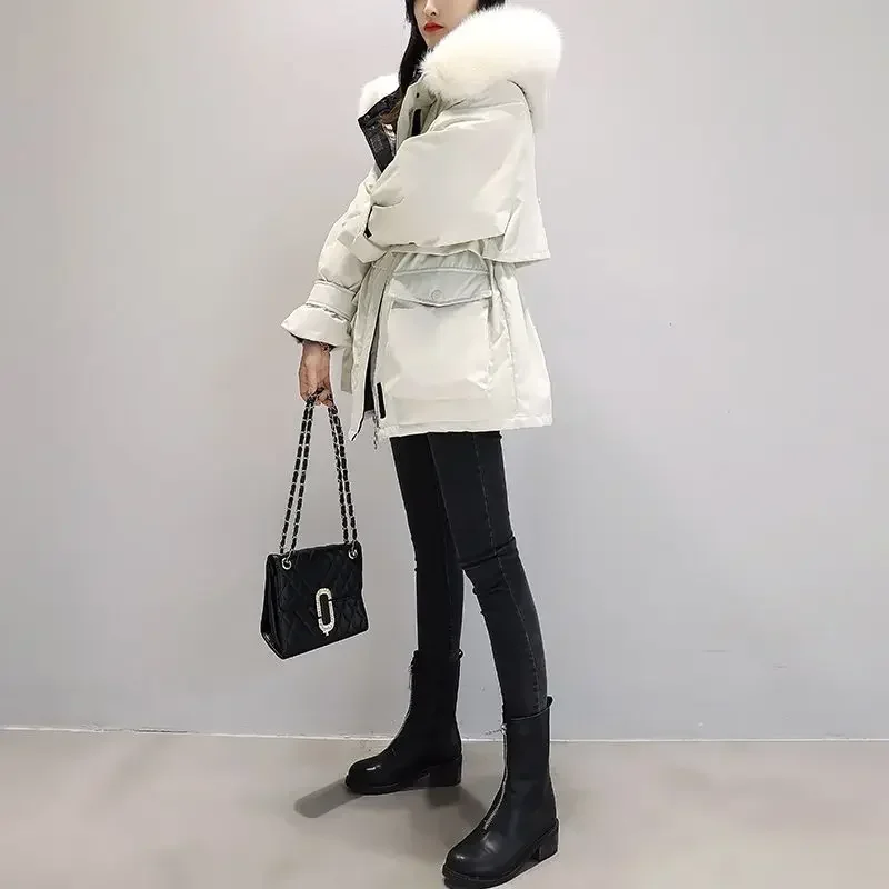 2025 hiver mode nouvelle doudoune pour femme trajet coupe-vent col en fourrure de renard doudoune