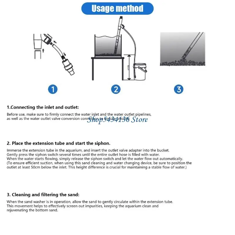 H7ED Hand Operated Water Habitat Maintenance Set For Pet Homes Including variable configuration And Combined Waste Collector