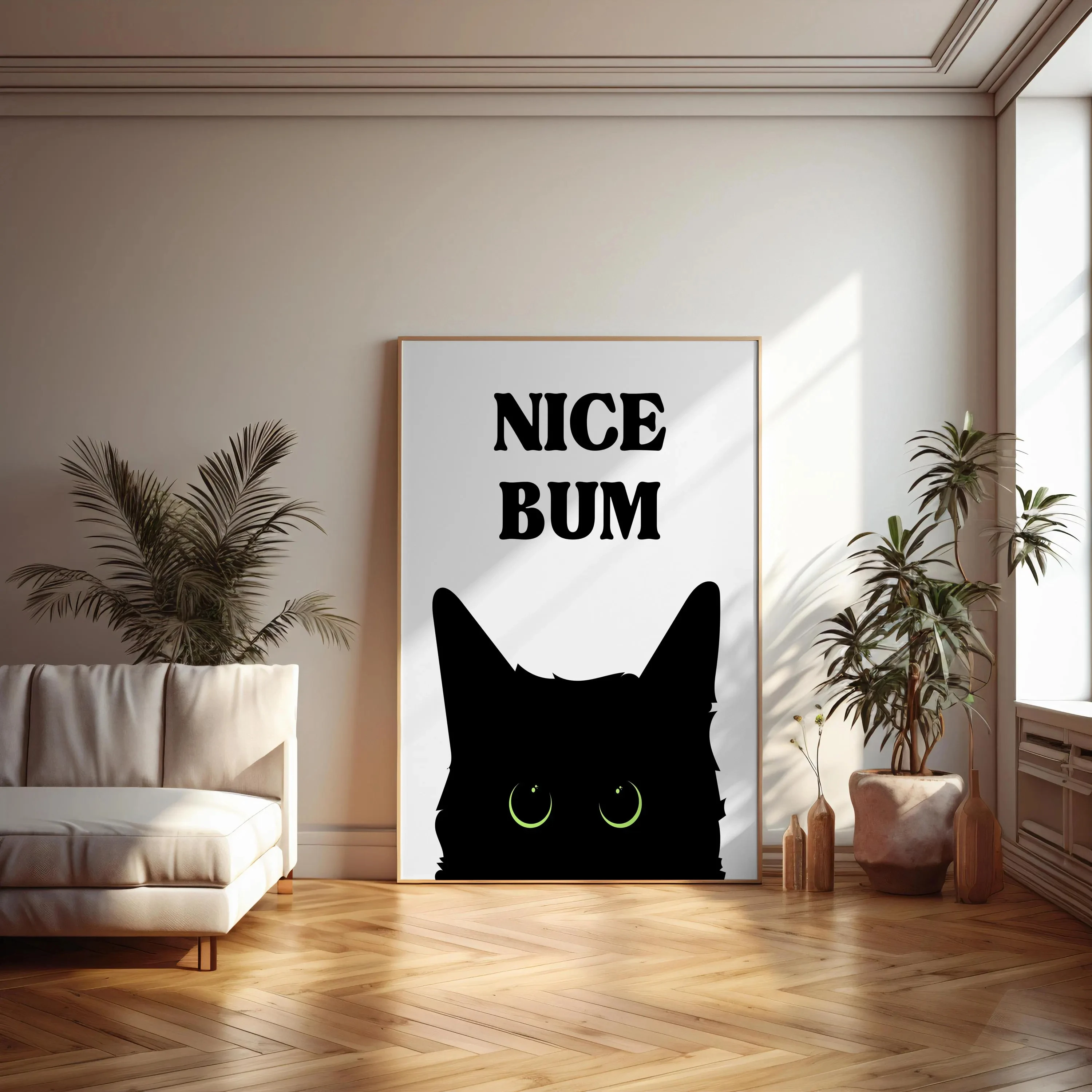Funny Black Cat Bat… - image