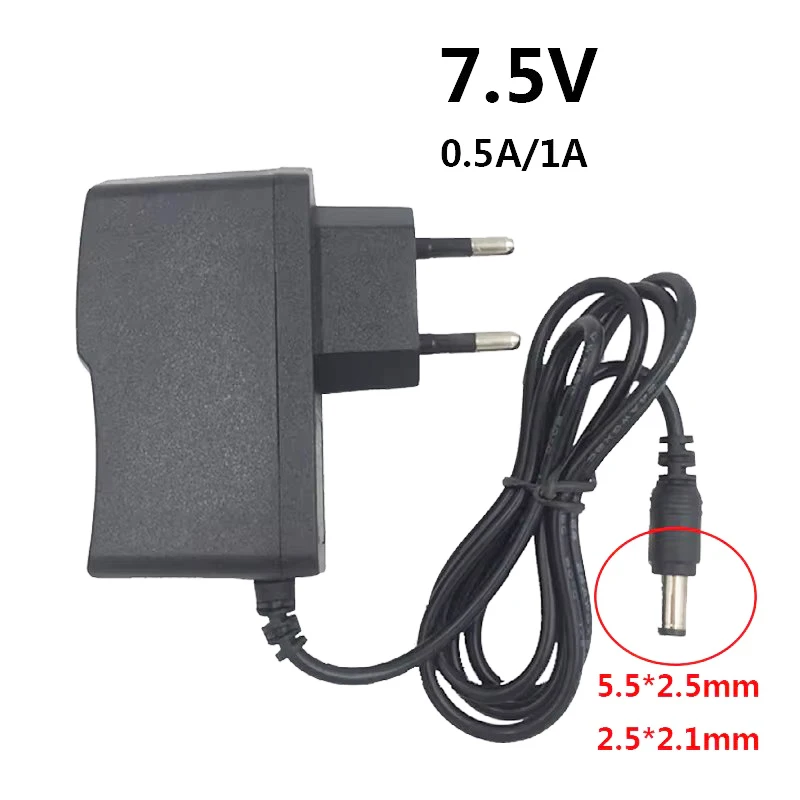 Adaptador de corriente Universal, fuente de alimentación de 7,5 V, 7,5 voltios, 0,5a, 500mA, 1A, conmutación de 220V a 7,5 V, AC DC, Adaptador de