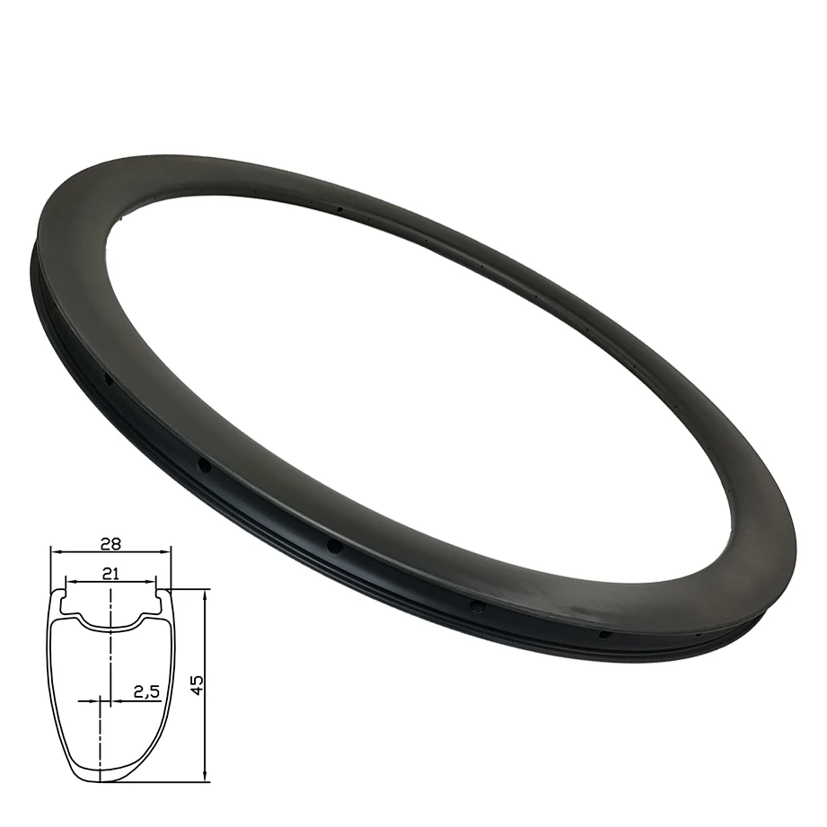 

LIENGU 420g Gravel Bike 700C Road Bicycle Carbon Rim Disc Brake 45mm Asymmetric Tubeless 28mm Wide