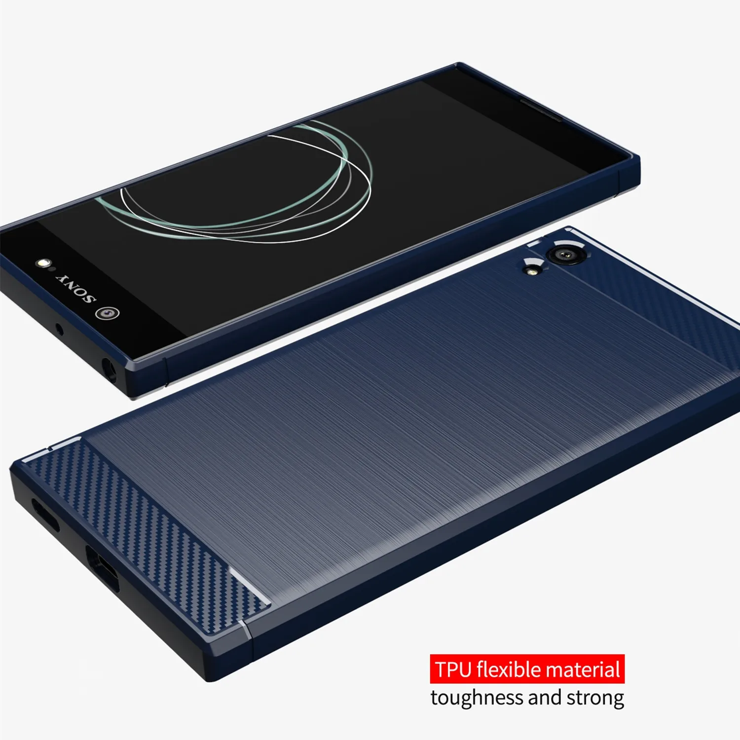 Miękkie silikonowe etui do Sony Xperia XA1 Ultra Anti-puk matowe etui na tył do xperia xa1ultra luksusowe etui na telefon z włókna węglowego