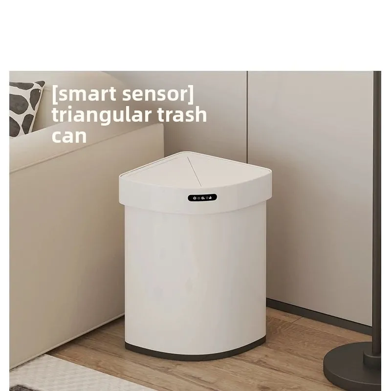 Smart trash can double open lid stainless steel living room