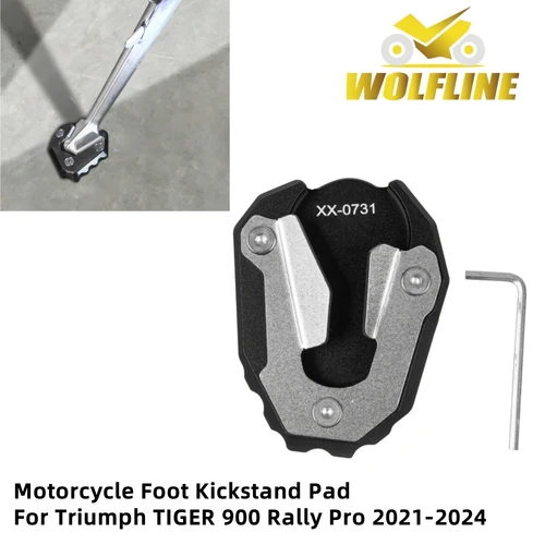 WOLFLINE para Triumph Tiger 900, soporte lateral para motocicleta, almohadilla de soporte ampliadora para TIGER900 Rally Pro 2021-2024