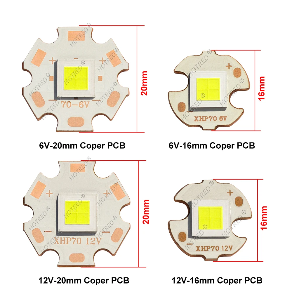 XHP70.3 HI LED 40W 45W Third Generation DC3V/6V/12V Beads COB Cold Warm Neutral White 7070 With DTP Copper MCPCB DIY Flashlight