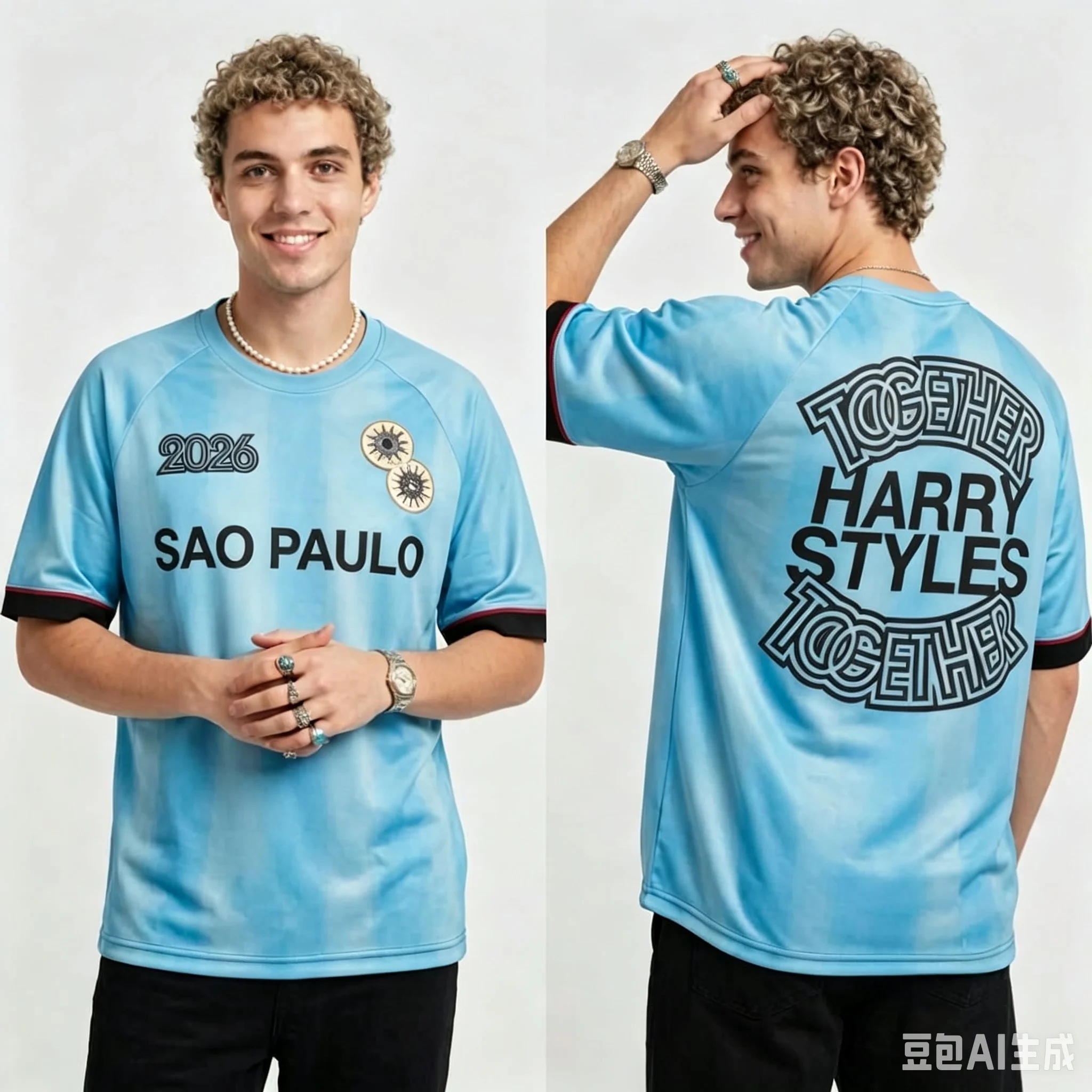 New Letter Print DoubleTogether Together Harrystyles Jersey Football Tee Summer Unisex T-shirt Concert Tshirts  Family Matching
