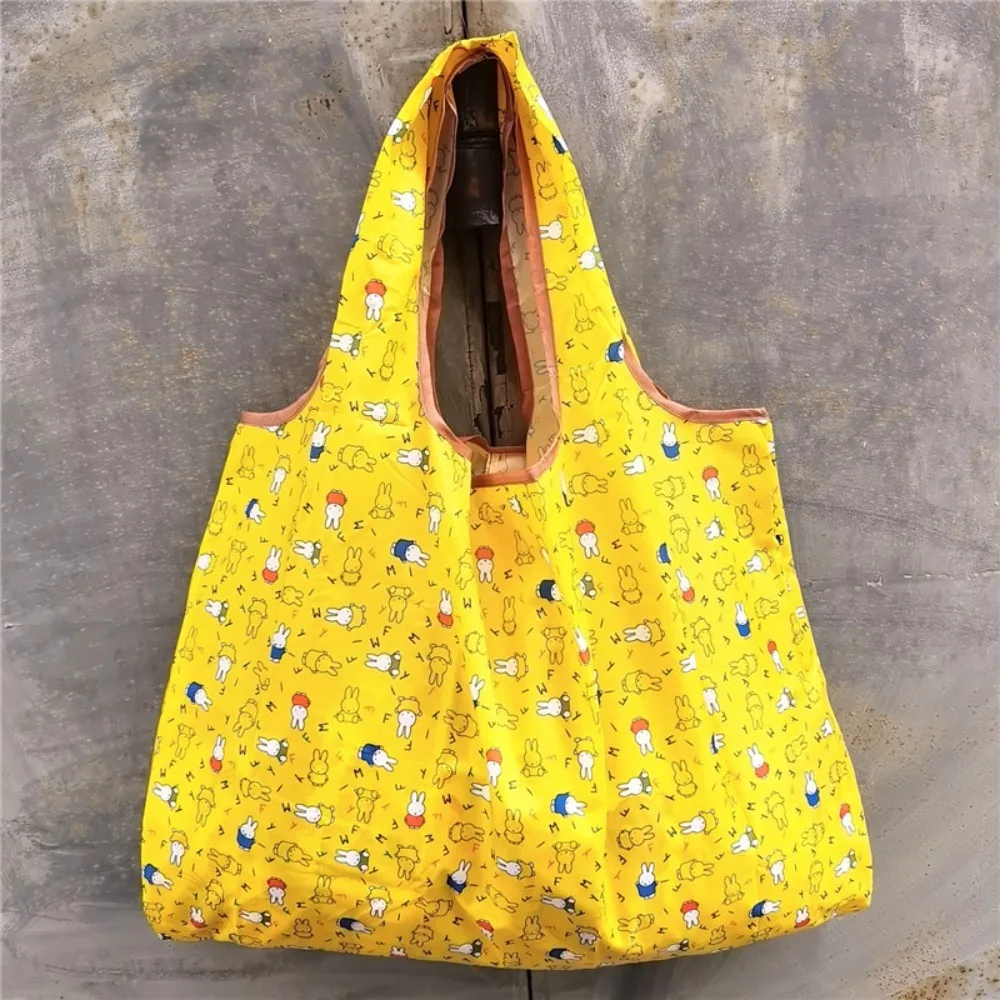 Leuke Miffy opvouwbare boodschappentas, extra grote capaciteit, waterdichte nylon duurzame draagtas, reistas voor boodschappen - afbeelding 1