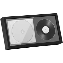 Wood CD Display Frame With Bracket Hook Elegant Double Groove CD Frame Display Case for Music Studio Living Room Display Box