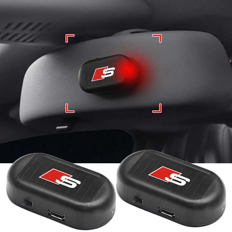 1 قطعة سيارة تعمل بالطاقة الشمسية اللاسلكية مكافحة سرقة الحذر مصباح LED ضوء وماض لأودي A7 A8 A3 A4 A5 A6 TT Q3 Q5 Q7 A1 B5 B6 B7 B8