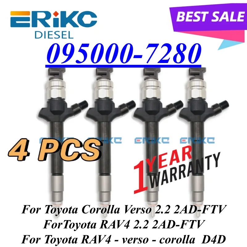 095000-7280 Common Rail Fuel Injector 23670-0R070 23670-09210 Auto Fuel Injection Nozzle 23670-0R020 FOR Toyota 23670-09140