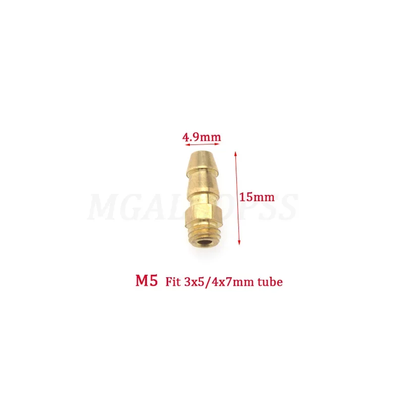 Robinet de refroidissement à eau en laiton pour voiture/bateau RC, 2 pièces (embouts d'eau à filetage M3/M4/M5) buses de carburant pour voiture/bateau à essence méthanol