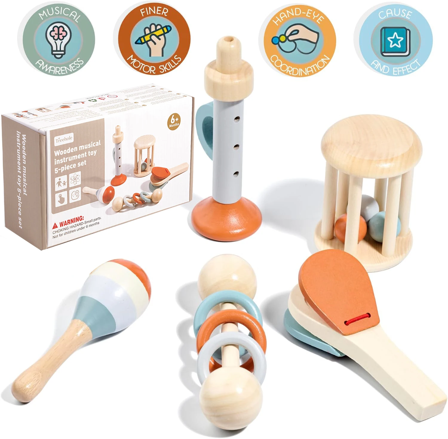 Musical Instrument Set Colorful 8-Note Hand Bell Children's Music Bells Toys  Baby Early Education Learning Toys Birthday Gifts