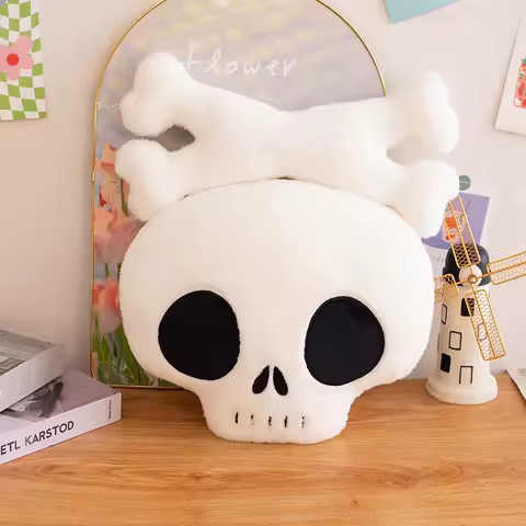 Creative Simulation of Skull Bones Plush Toys Soft Plush Pillows Funny Dolls Halloween Decorations