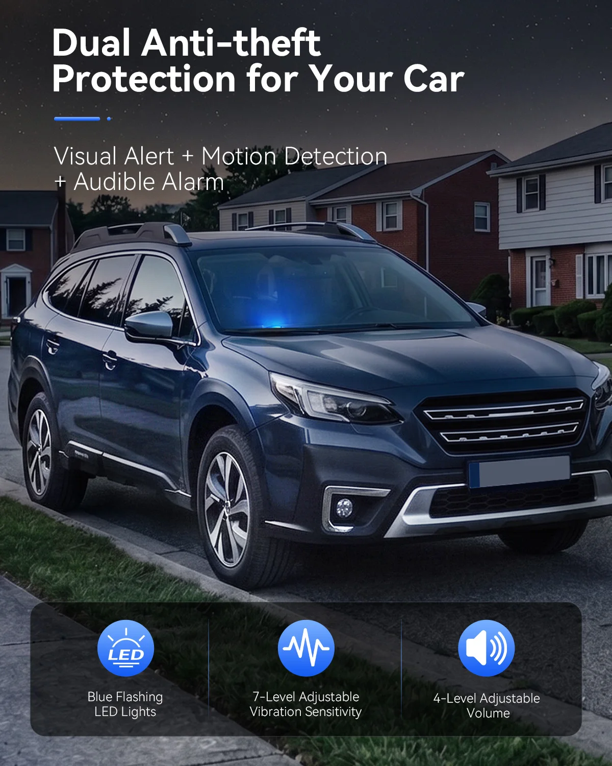 Anti theft Car Security Alarm 110dB Simulated Alarm Device High-Sensitivity Vibration Sensor Car Security System