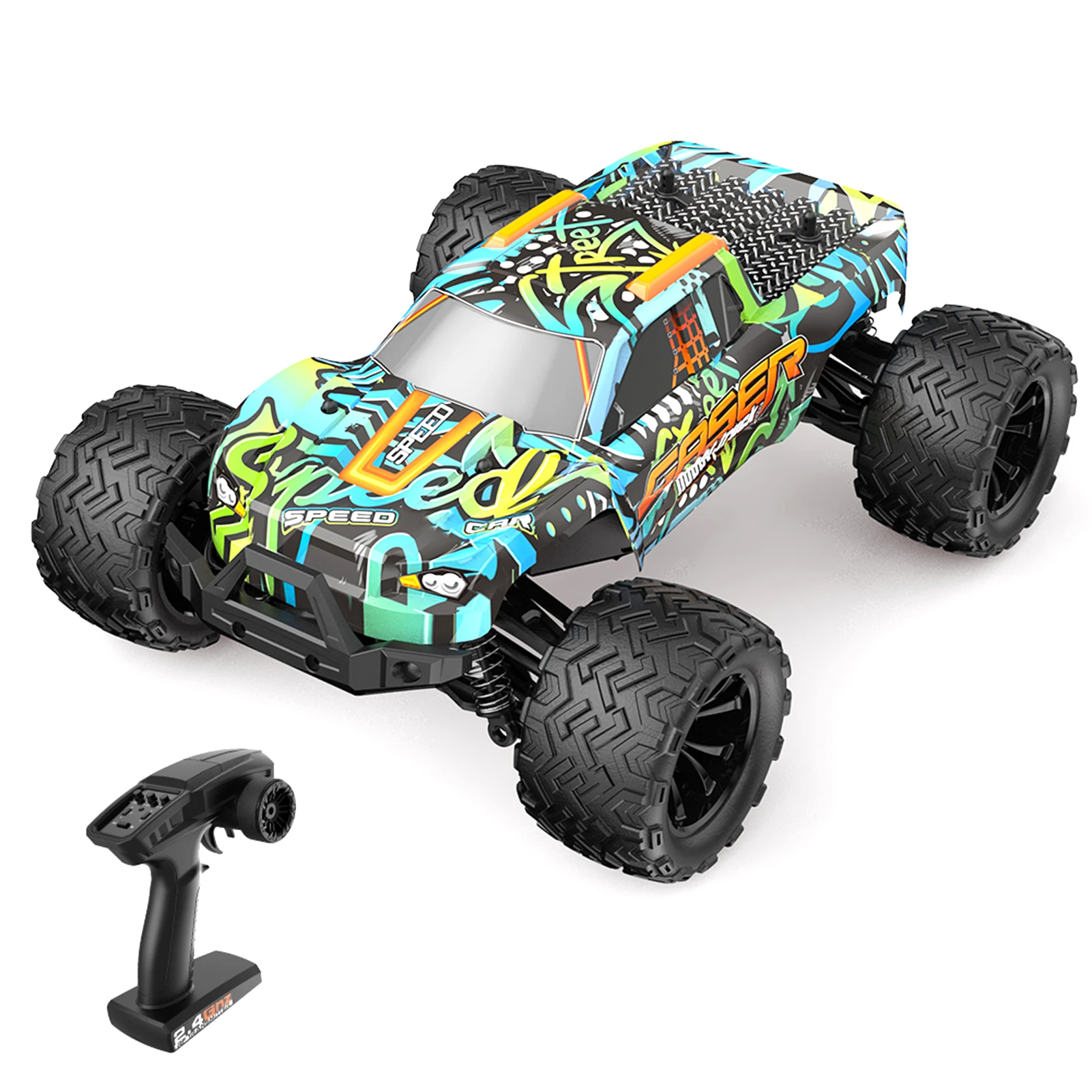 001E Remote Control Car 1/14 2.4GHz 45km/h Off Road Trucks 4WD Brushless Motor Climbing Car Gifts Full Scale for Kids Adults