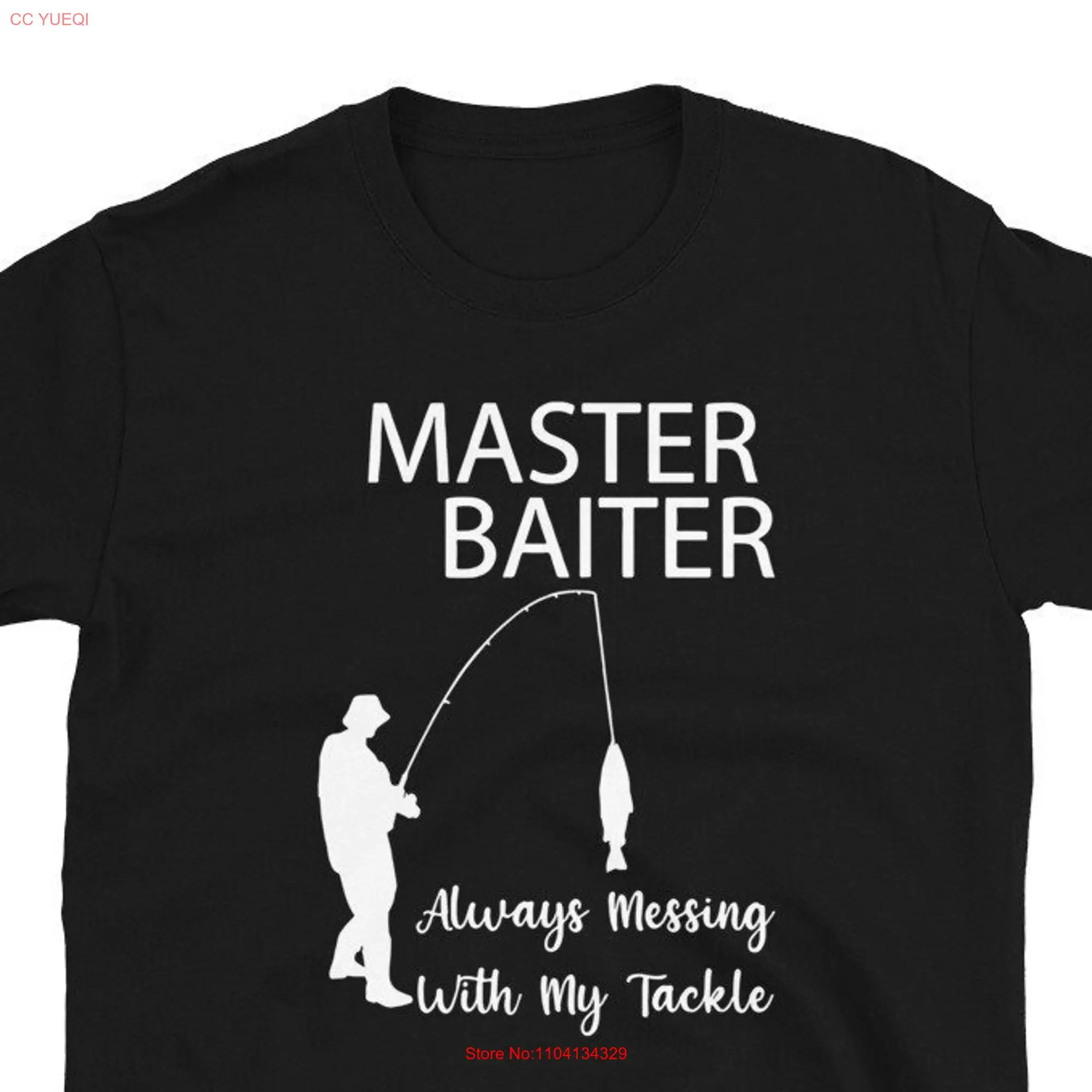 Fishing Master Baiter for Fisherman Tackle Funny Joke T Shirt long or short sleeves