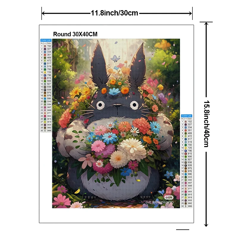 Zipper bag 5D DIY Japanese anime diamond painting Totoro Miyazaki Hayao stickers diamond embroidery flower art gift