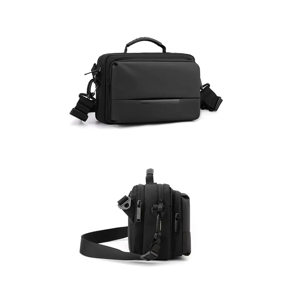 Waterproof Man Crossbody Bag Large Capacity with Handle Shoulder Nylon Bag Multi-functional Multi-Pockets Business Chest Bag