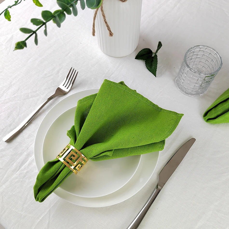 Dinner Cloth Napkins 30x45cm Set of 4 Pack Cotton Blend Linen Fabric Everyday Use Home Kitchen Table Mat Wedding Cocktail Party