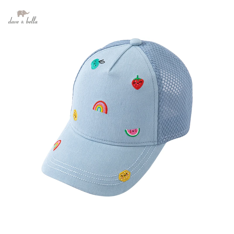 DB2221507 dave bella summer new born baby girls fashion cartoon embroidery hat cute children girl hat