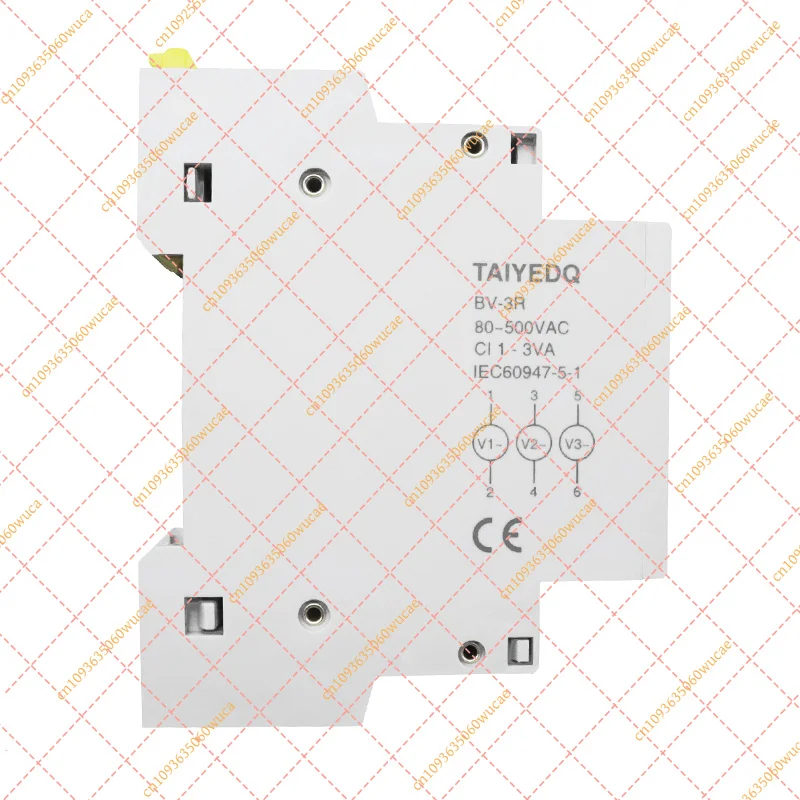 Mini Modular Three Phase Voltmeter LED Digital Display DIN Rail AC 80-500V