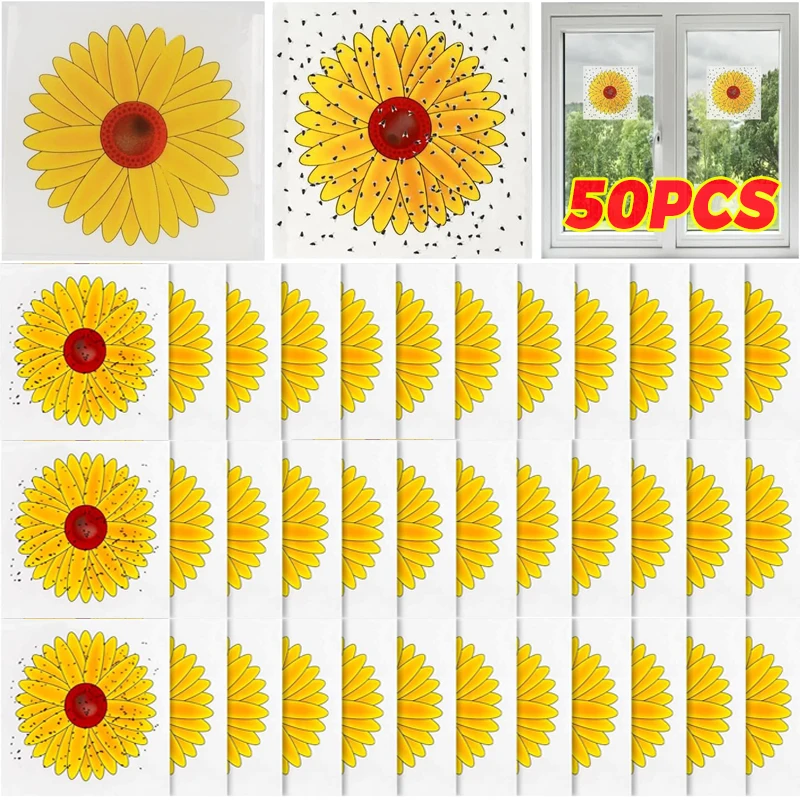 

10/50x Sunflower Fly Sticker Window Fly Trap Kitchen Food Cupboard Restaurant Adhesive Insect Capture Stickers Pest Control Tool