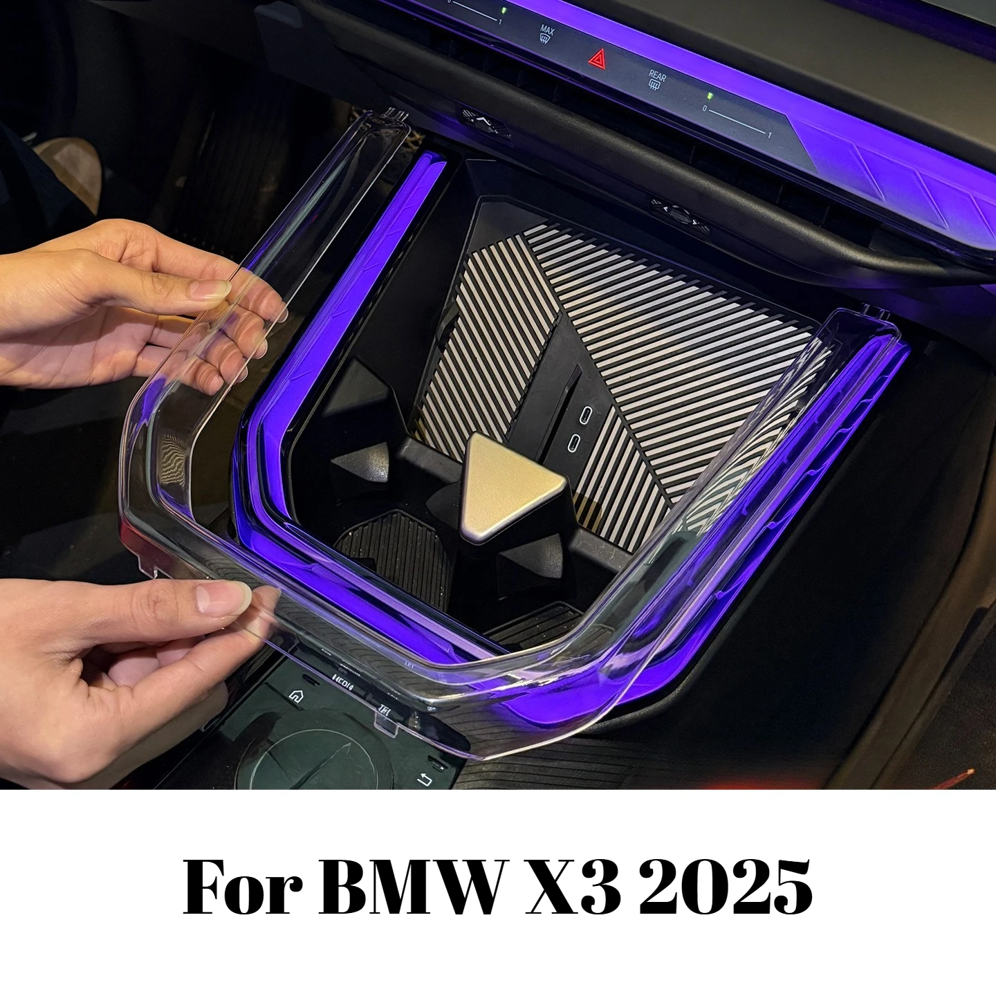 Transparent Center Console Ambient Light Cover For BMW X3 G45 2025 Interior Trim Auto Accessories Modification Parts Upgrade