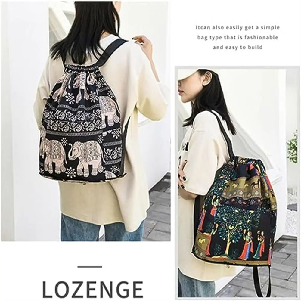 Drawstring Foldable Large Capacity Dry-wet Separation Travel Sports Backpack, Exotic Drawstring Gym Sack Backpack Bag