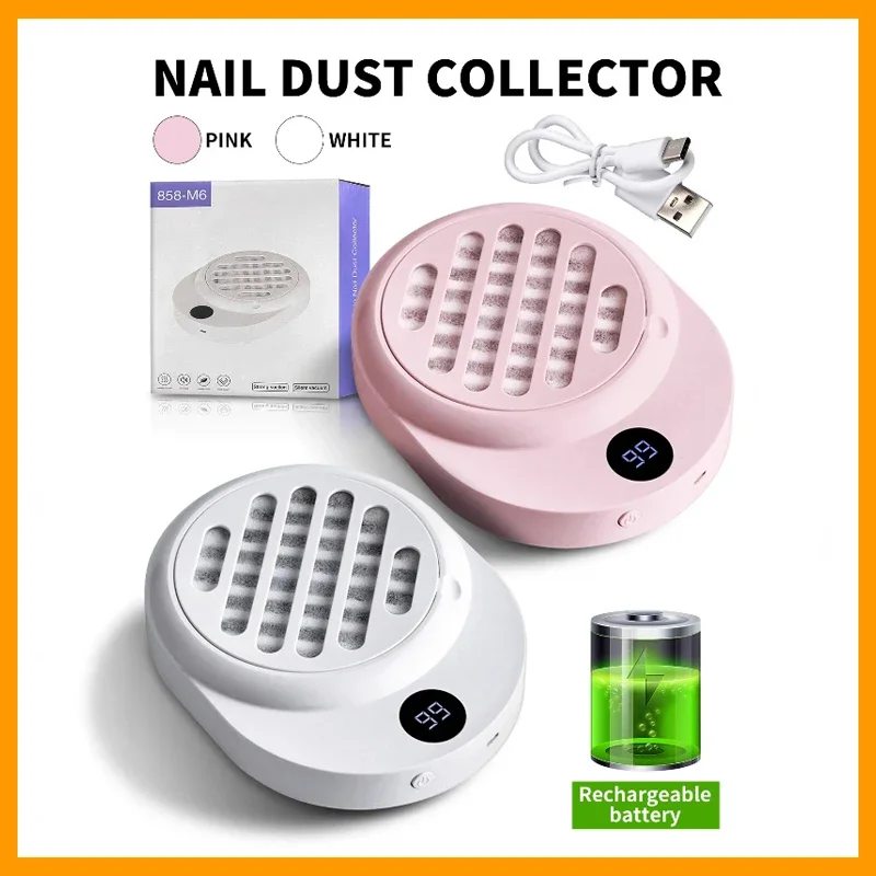 

Mini Battery-powered Nail Art Vacuum Cleaner Brushless Silent Mini Dust Filter Grinding and Nail Removal Dust Collector