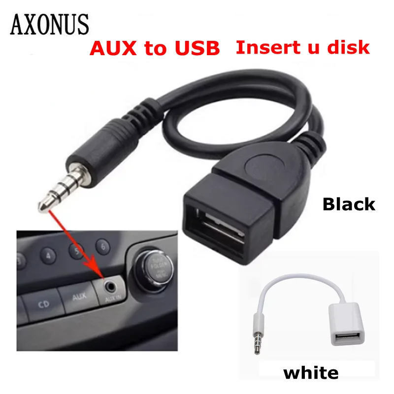 Car Audio Cable AUX 3.5mm To USB Female OTG Function MP3 Adapter Cable USB Disk Connection