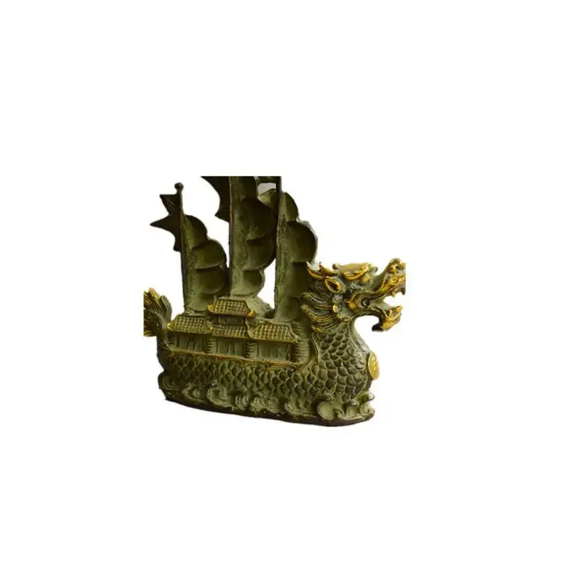 Copper Statue Beautiful bronze ware, smooth sailing, dragon boat, wish success, transportation, replacement, furnishing, home