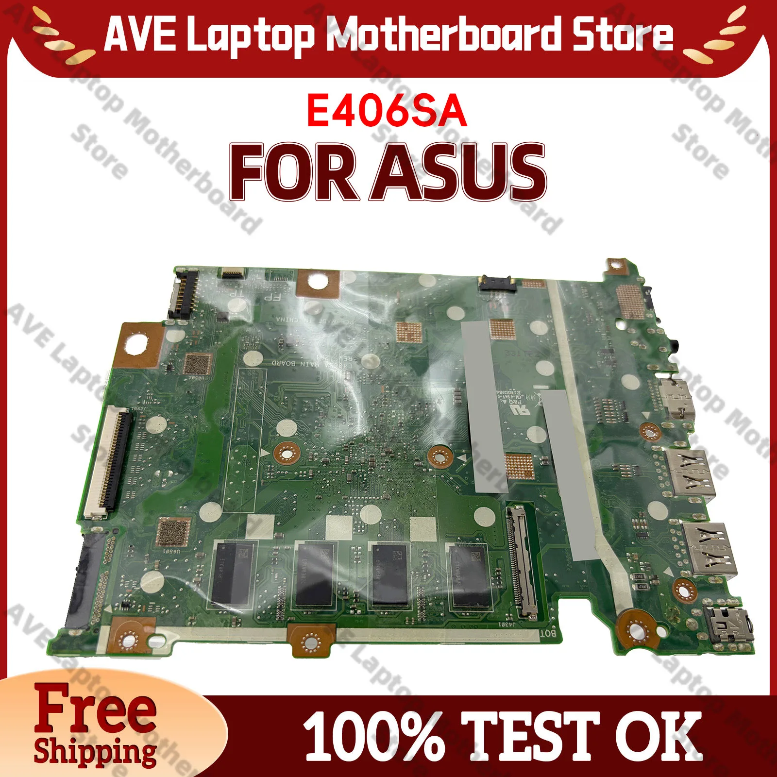 

E406S E406SA Notebook Mainboard For ASUS EeeBook E406SA E406SAS Laptop Motherboard With CPU 100% tests OK fast shipping stk
