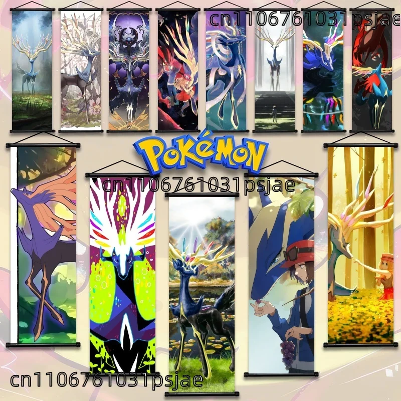 

Mysterious and Divine Xerneas Pokémon Scroll Wall Decor - Infuse Your Room with The Aura of Fairy - Type Legendary Pokemon