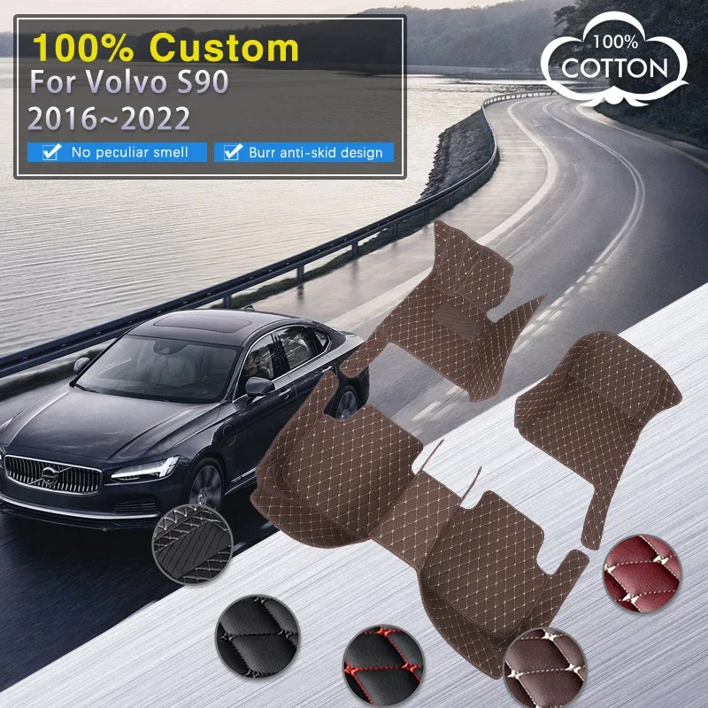 

Quality RHD Car Mats For Volvo S90 2016~2022 Anti Dirt Floor Rug Leather Mat Auto Interior Part Luxury Carpet Protective Pad Car