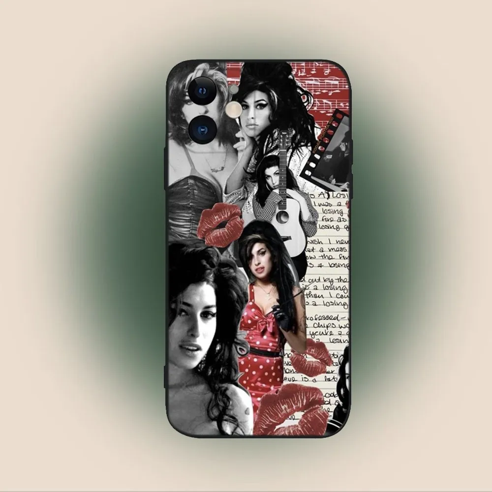 Amy Winehouse Singer  Phone Case For iPhone 15,14,13,12,11,Plus,Pro Max,XS,X,XR,SE,Mini,8,7 Soft Silicone Black Cover