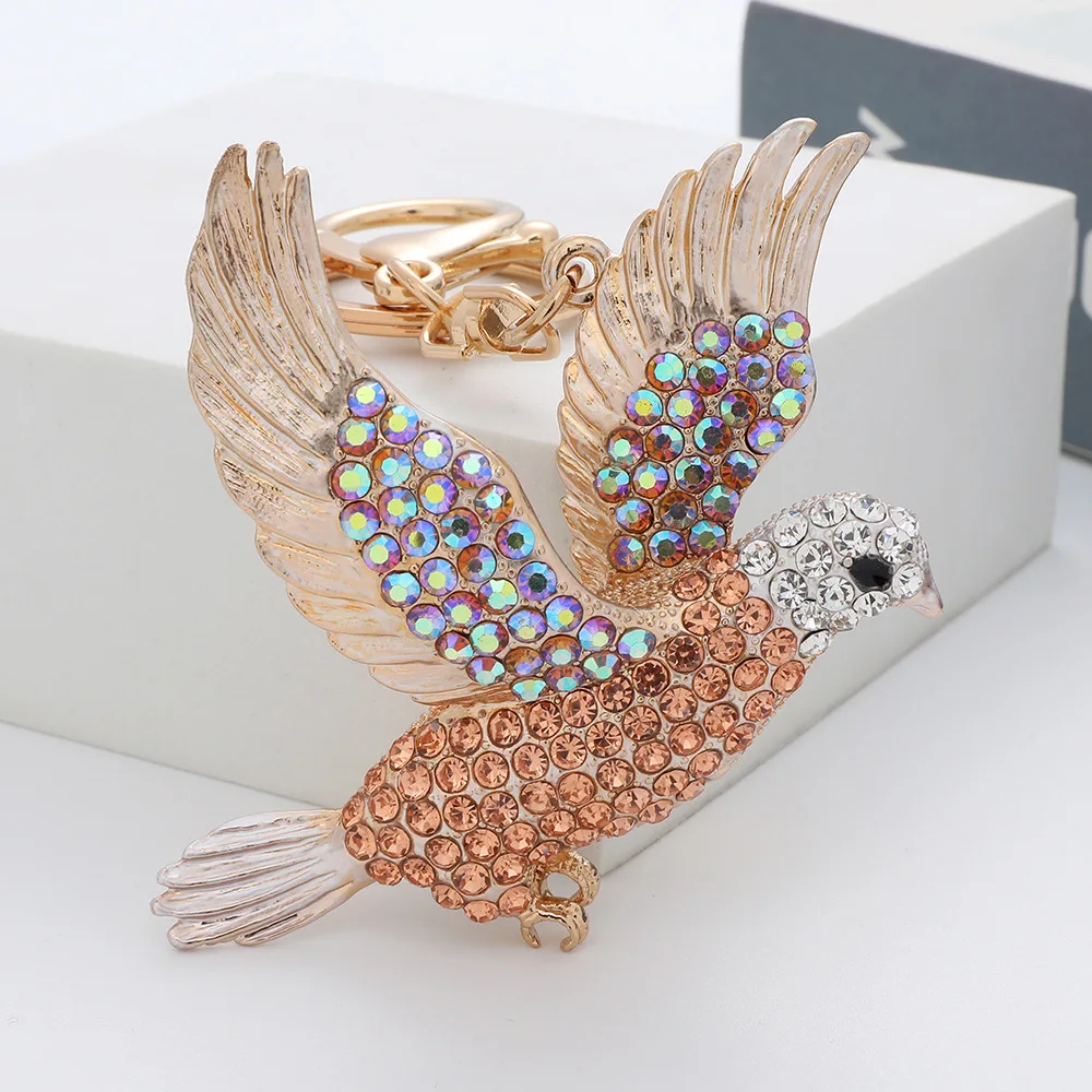 

Креативный брелок с бриллиантовым сплавом и голубем, аксессуары, портативный брелок в стиле ретро, милая сумка, подвеска-брелок, изысканный брелок-подвеска