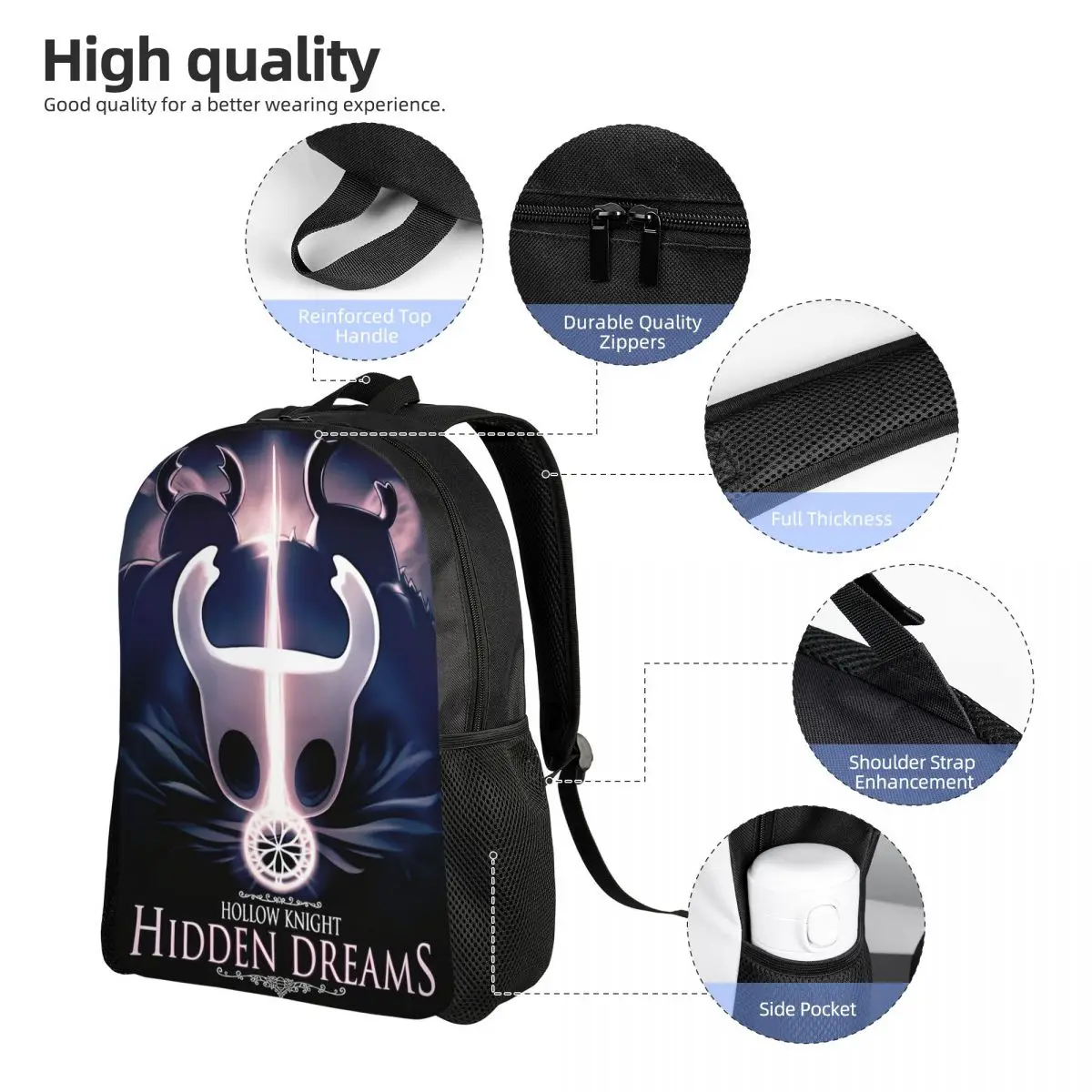 Hollow Knight Funny Games Little Kid Backpack for Boys Girls Toddler Lovely Kindergarten Backpacks School Bag