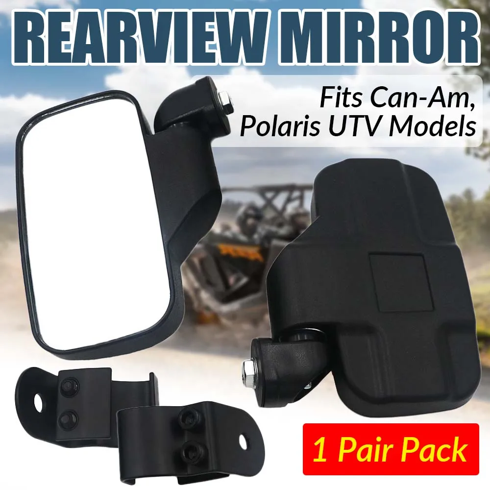 utv-side-rear-view-mirrors-–-one-pair-compatible-with-can-am-polaris-all-models-hd-vision-upgrade-car-accessories